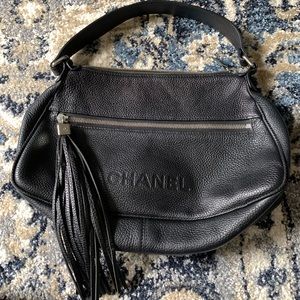 Vintage Chanel Black Pebbled Leather Bag